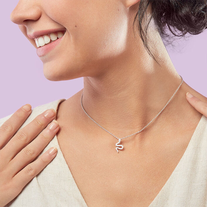 Collier ras du cou SNAKY - Cristal / Argenté - Colliers  | Agatha
