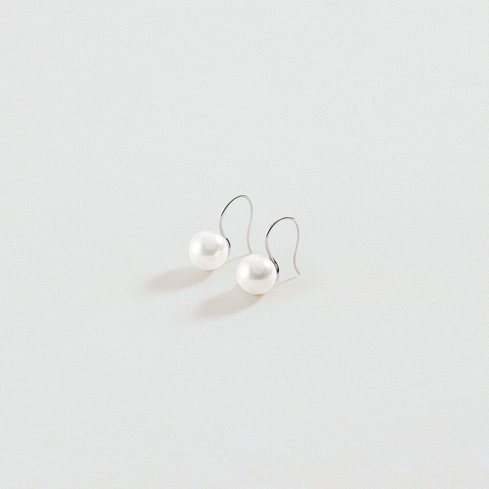 Boucles d'oreilles pendantes PERLYS - Perle / Argenté - Boucles d'oreilles fantaisies  | Agatha