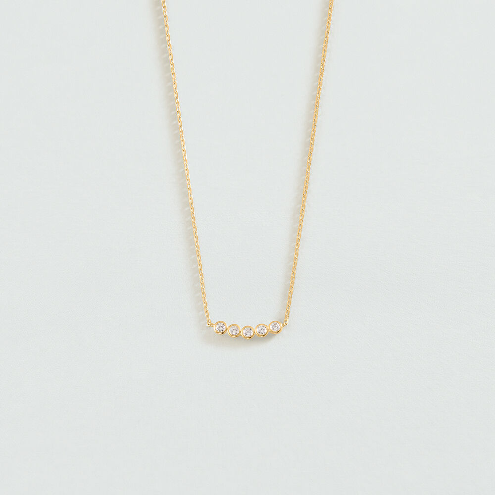 Collier mi-long OD&Eacute;ON - Cristal / Dor&eacute; - Colliers mi-long  | Agatha