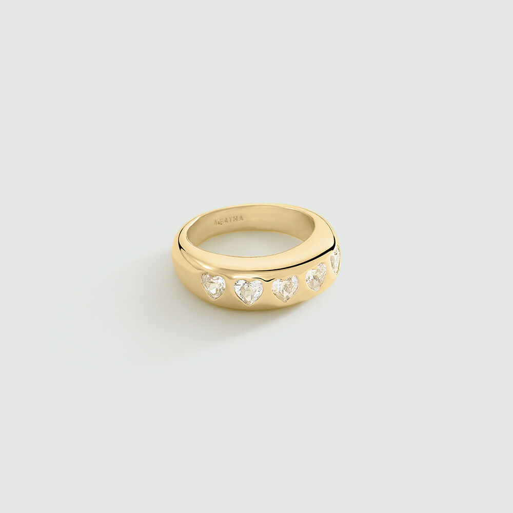 Bague fine DESIREE - Cristal / Doré - Bagues avec pierre  | Agatha