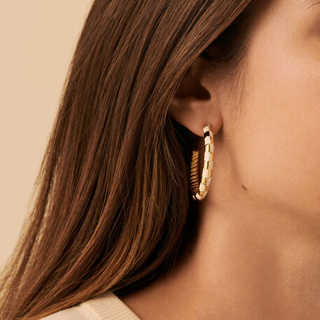 Créoles BRIGITTE - Ivoire / Doré - Boucles d'oreilles  | Agatha
