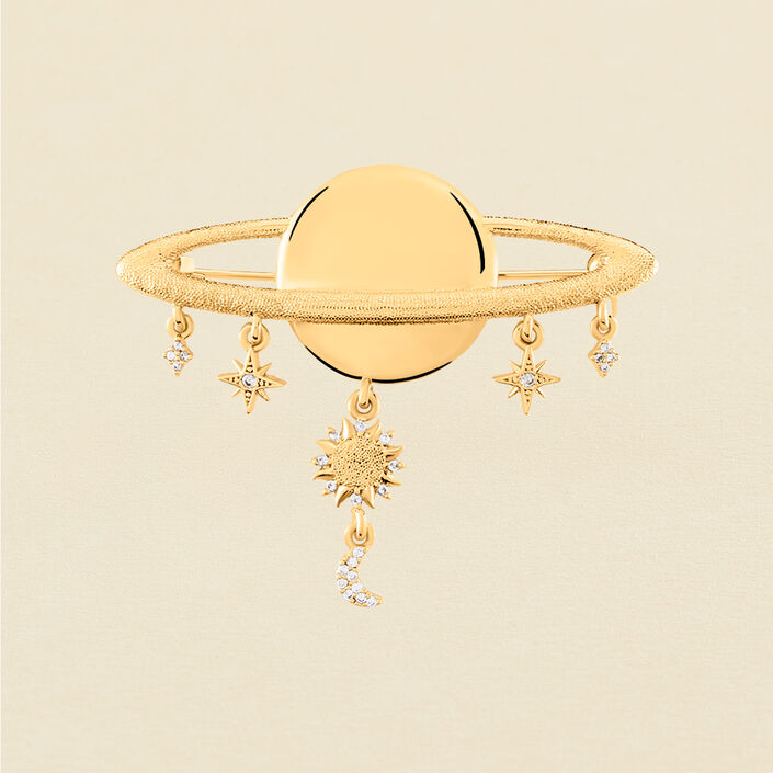 Broche BIGBANG - Cristal / Doré - Accessoires  | Agatha