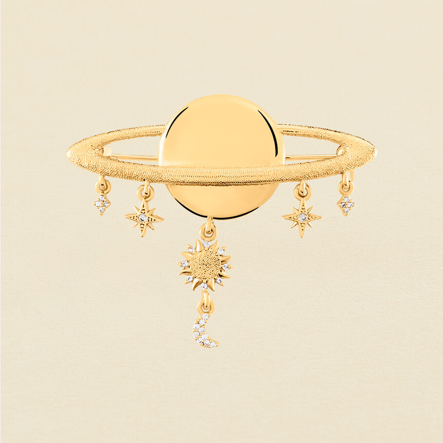 Broche BIGBANG - Cristal / Doré - Accessoires  | Agatha
