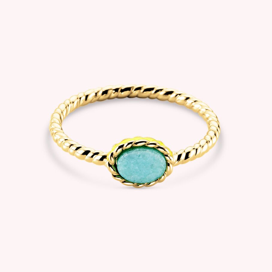 Bague fine ATMA - Amazonite/ jaune - Bagues  | Agatha