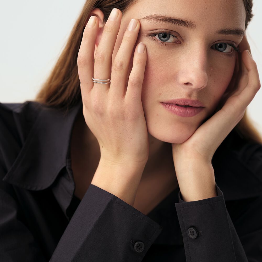 Bague fine BARSHINE - Cristal / Argent&eacute; - Bagues avec pierre  | Agatha