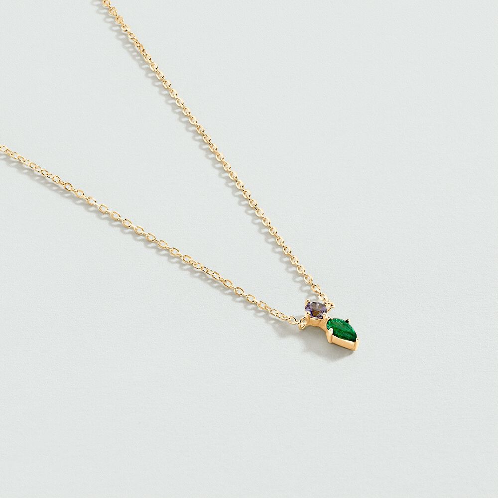 Collier ras du cou ASTRE - Vert / Doré - Colliers ras du cou  | Agatha