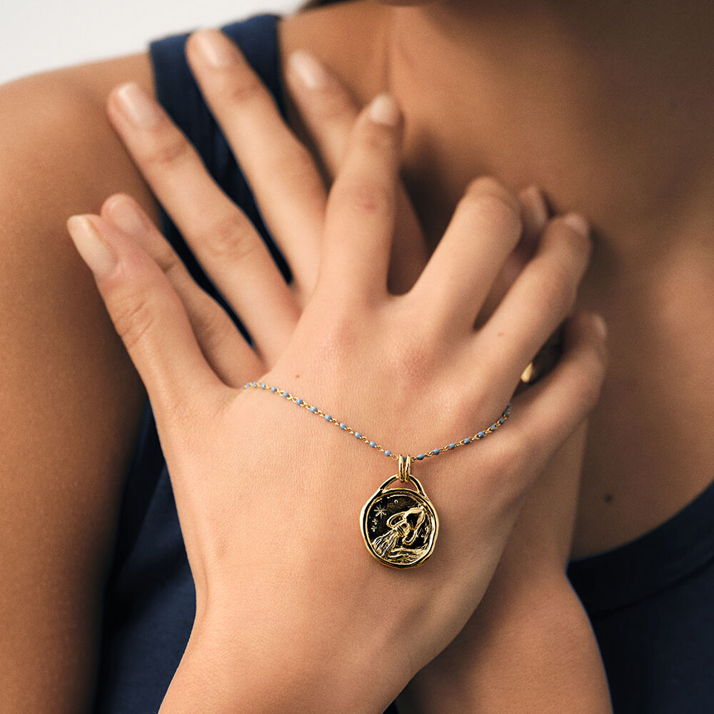 Pendentif VERSEAU ZODIAQUE - Doré - Bijoux sans pierre  | Agatha