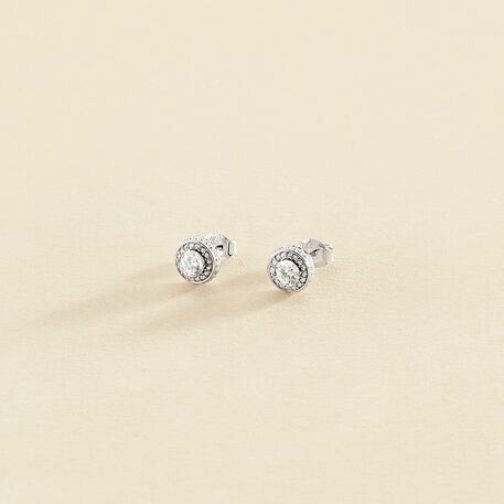 Boucles d'oreilles puces IMPERIAL - Cristal / Argenté - Boucles d'oreilles puces  | Agatha