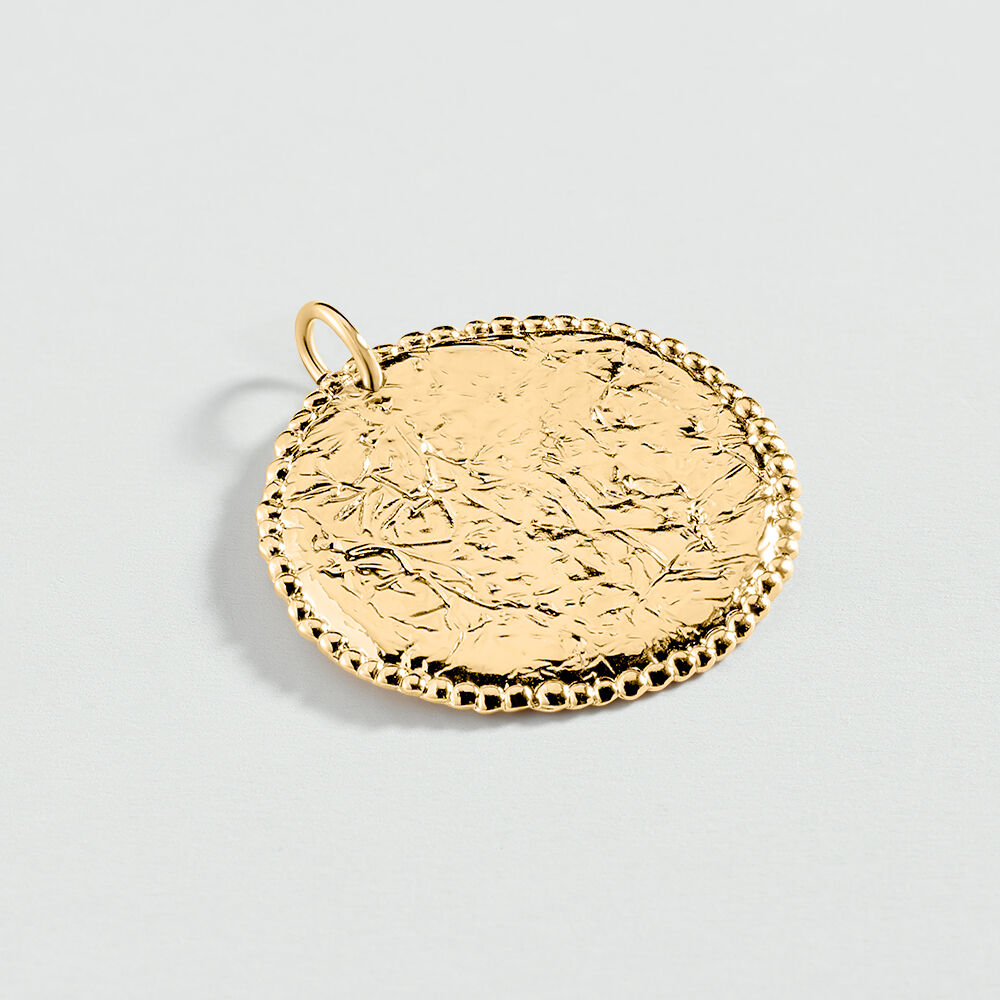 Pendentif M&Eacute;DAILLE TEXTUR&Eacute;E - Dor&eacute; - Tous les Talismans  | Agatha