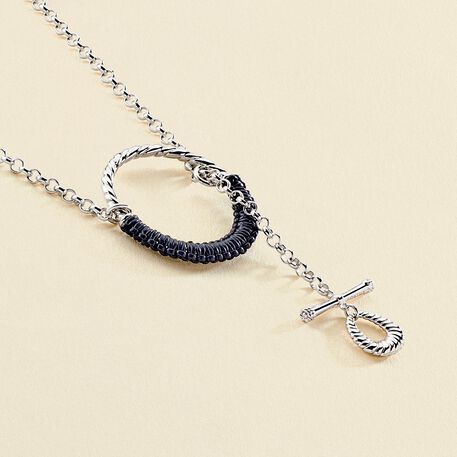 Sautoir TWIGGY - Argenté / bleu foncé  - Colliers  | Agatha