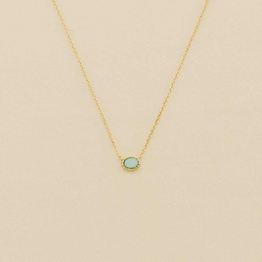 Collier ras du cou ATMA - Amazonite/ jaune - Colliers  | Agatha
