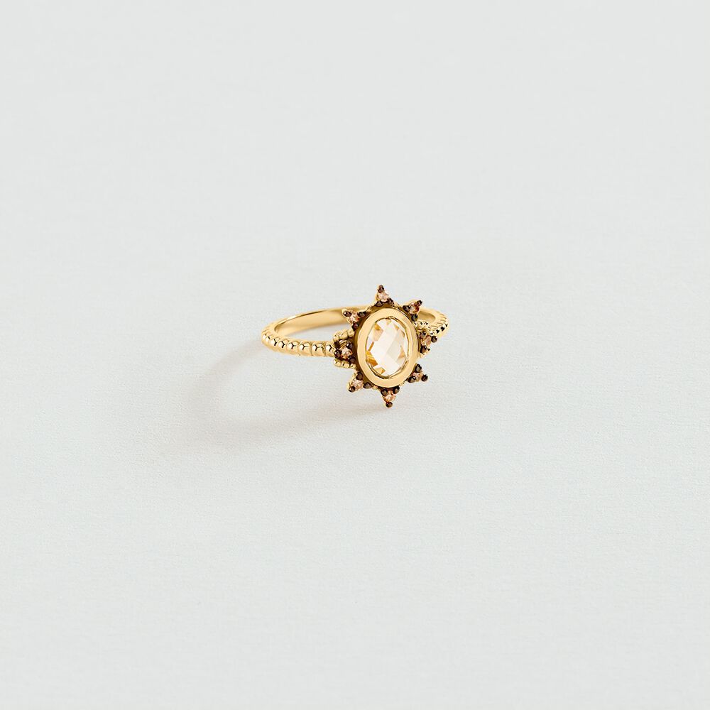 Bague fine DIAMONDS - Bleu / Dor&eacute; - Bagues avec pierre  | Agatha