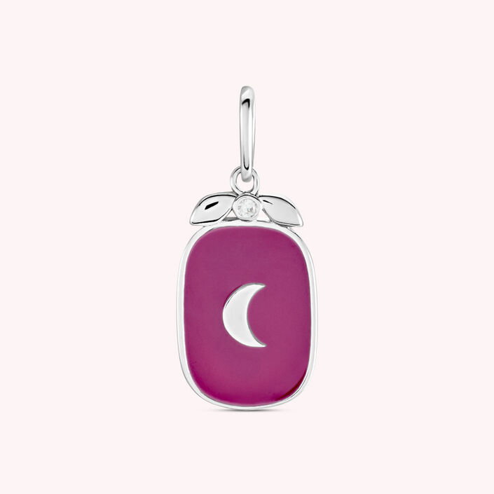 Pendentif LUNE - Violet / Argenté - Bijoux  | Agatha