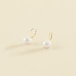 Boucles d'oreilles pendantes PEARLY - Perle / Doré - Boucles d'oreilles  | Agatha