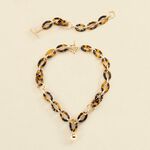 Collier mi-long BOUCLE - Ecaille / Doré - Colliers  | Agatha