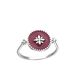 Bague large FLOWER - Violet / Argenté - Bagues  | Agatha