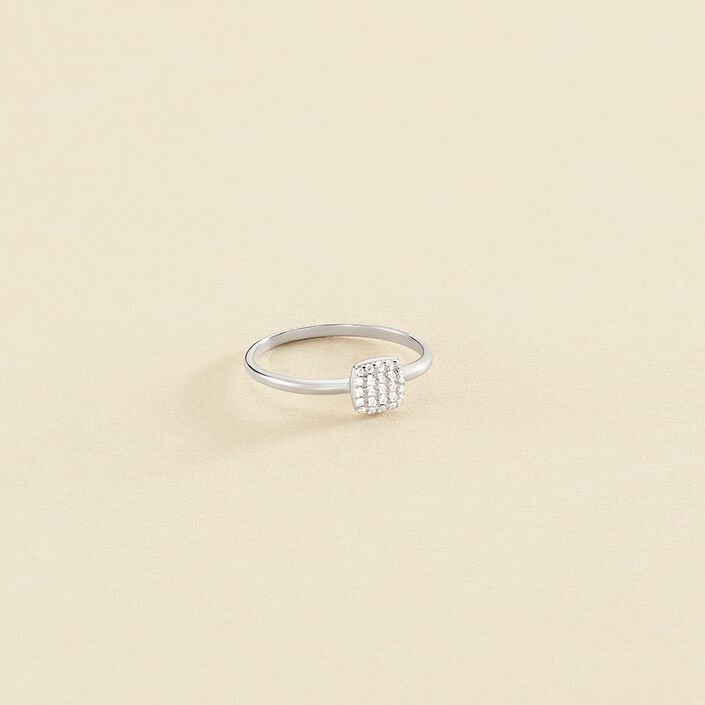 Bague fine GLORIA - Cristal / Argenté - Bagues  | Agatha