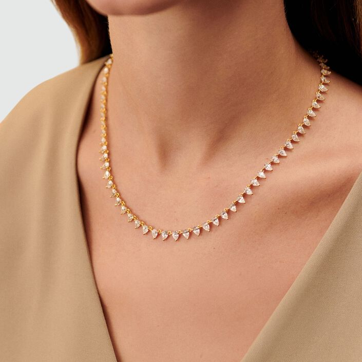 Collier ras du cou OLIMPIA - Cristal / Doré - Colliers  | Agatha