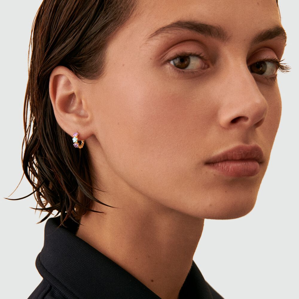 Piercing créole SPACEAGE - Multicolore / Doré - Piercings  | Agatha