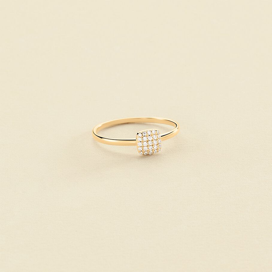 Bague fine GLORIA - Cristal / Doré - Bagues  | Agatha
