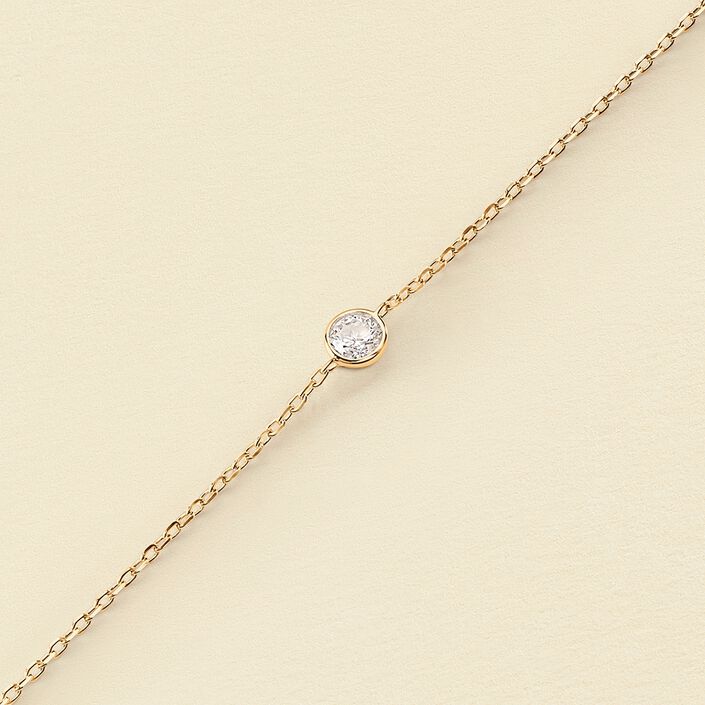 Bracelet souple BRILLANT - Cristal / Doré - Bracelets  | Agatha