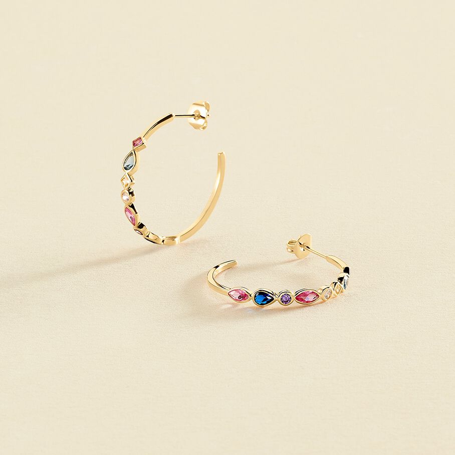 Créoles ARCO - Multicolore / Doré - Boucles d'oreilles  | Agatha