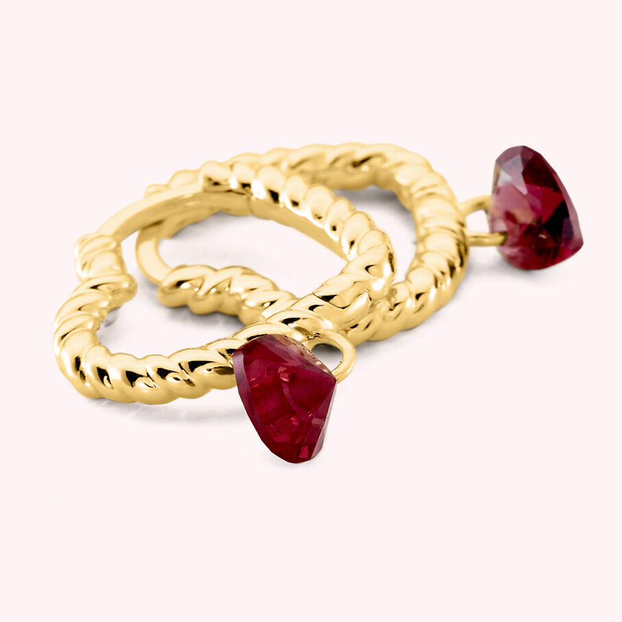 Créoles BEGUIN - Rouge / Doré - Boucles d'oreilles  | Agatha