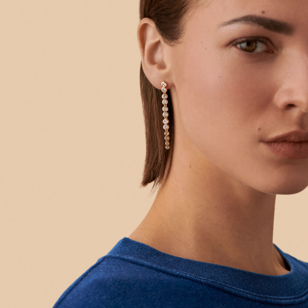 Boucles d'oreilles pendantes ADAMAS - Cristal / Doré - Boucles d'oreilles fantaisies  | Agatha