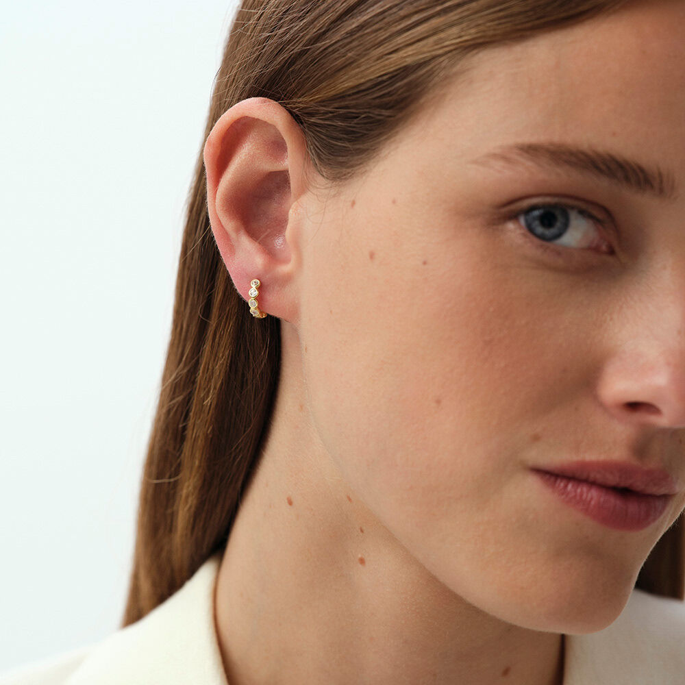 Piercing créole LEINA - Cristal / Doré - Piercings  | Agatha