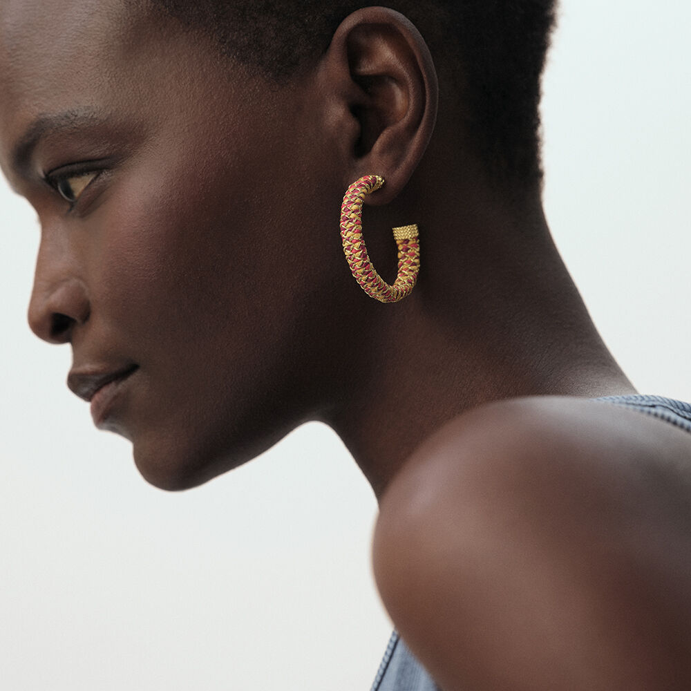 Cr&eacute;oles RAFIA - Rouge / Dor&eacute; - Cr&eacute;oles  | Agatha