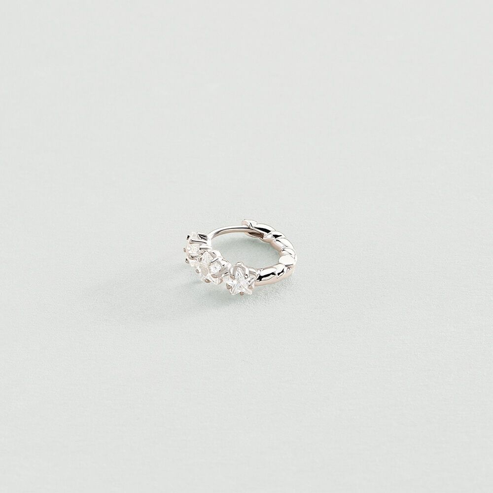 Piercing créole SPACEAGE - Cristal / Argenté - Piercings  | Agatha