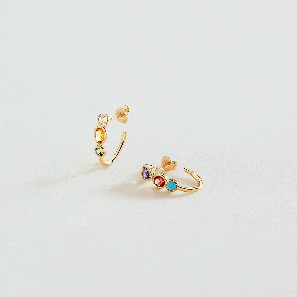 Créoles CANDY - Multicolore / Doré - Boucles d'oreilles fantaisies  | Agatha