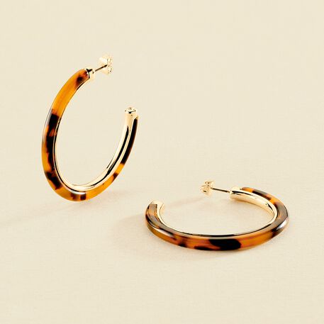 Créoles BOUCLE - Ecaille / Doré - Boucles d'oreilles  | Agatha