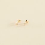 Boucles d'oreilles puces SOL - Cristal / Doré - Boucles d'oreilles puces  | Agatha