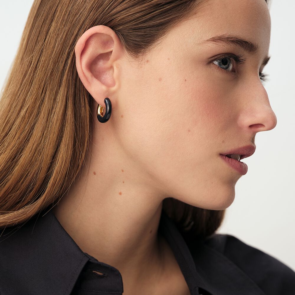 Créoles LEO - Bleu / Doré - Boucles d'oreilles fantaisies  | Agatha