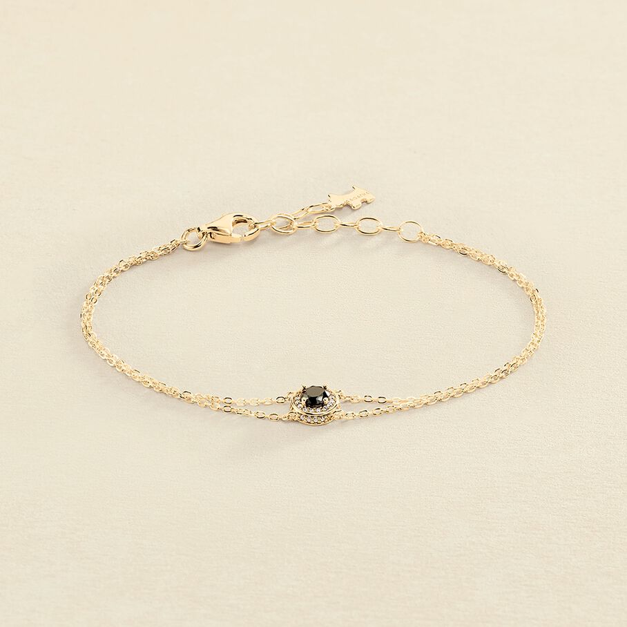 Bracelet souple IMPERIAL - Noir / Doré - Bracelets  | Agatha