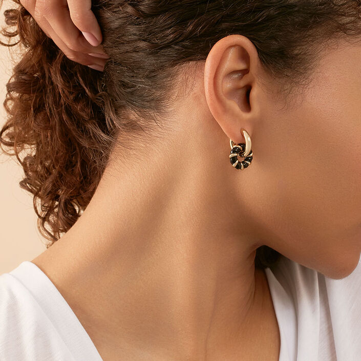 Créoles SESHA - Noir / Doré - Boucles d'oreilles  | Agatha