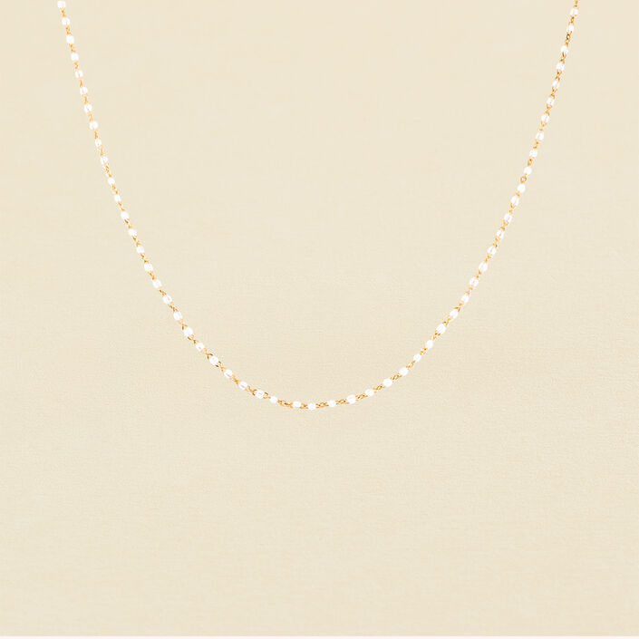 Collier mi-long SMARTY - Blanc / Doré - Colliers  | Agatha