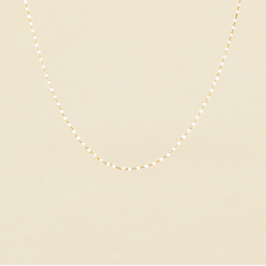 Collier mi-long SMARTY - Blanc / Doré - Colliers  | Agatha
