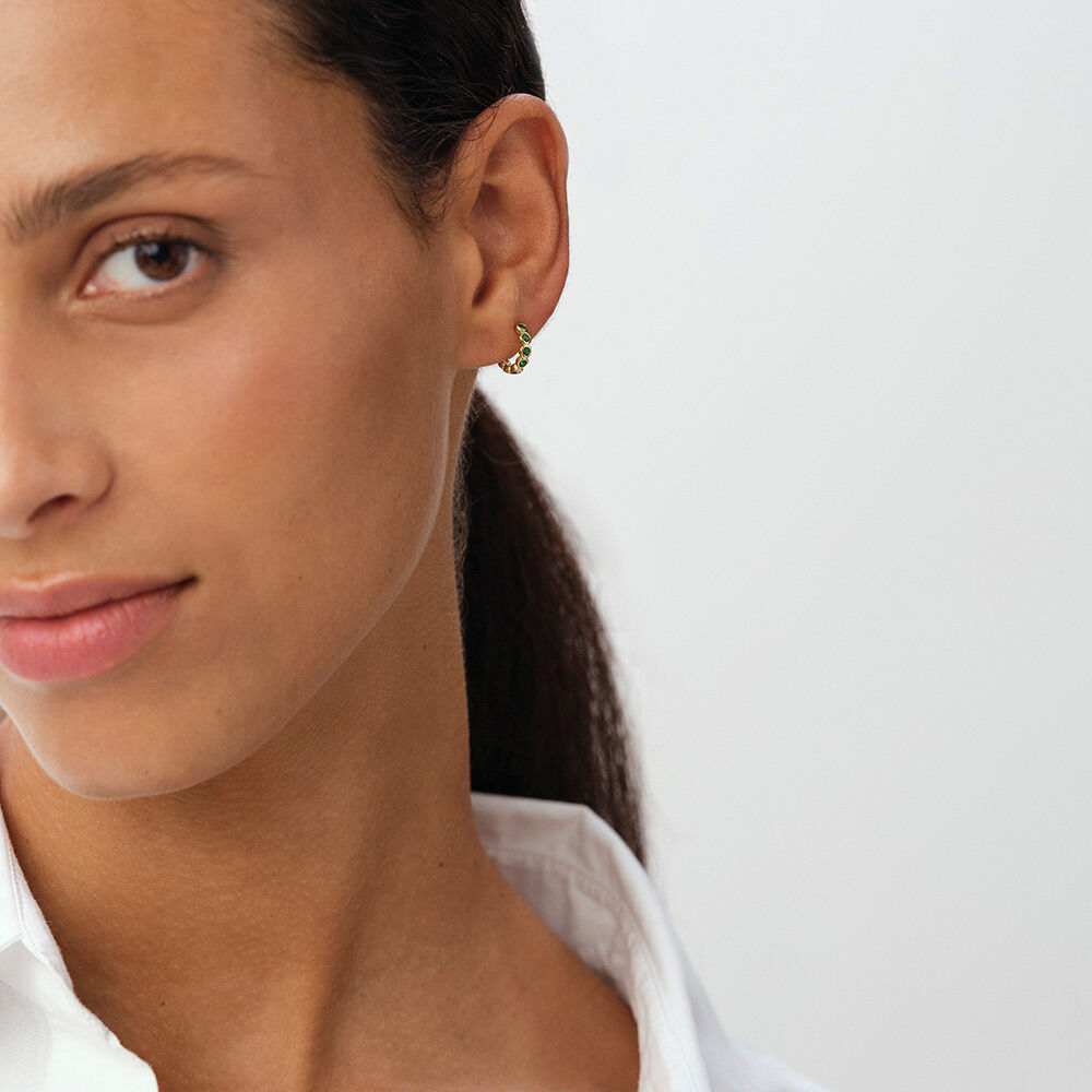Piercing créole LEINA - Vert / Doré - Piercings  | Agatha