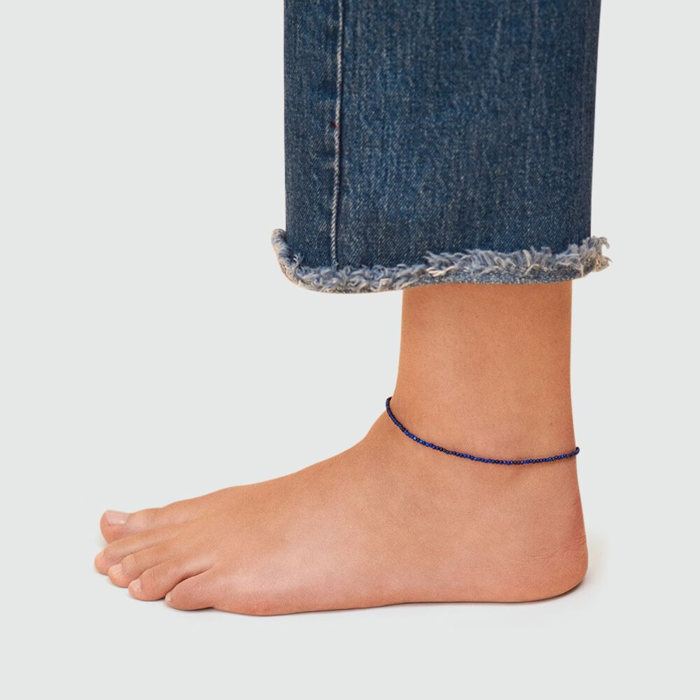Cha&icirc;ne de cheville PIERRES NATURELLES - Lapis - Bracelets fantaisie  | Agatha