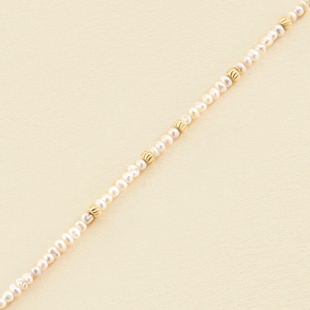 Bracelet souple DIONE - Perle / Doré - Bracelets  | Agatha