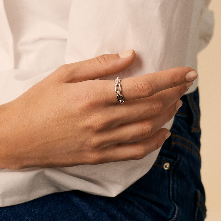 Bague ajustable CHAIN - Argenté - Bagues  | Agatha
