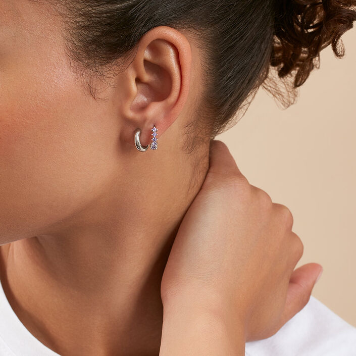 Piercing créole RADIANTE - Lilas - Piercings  | Agatha
