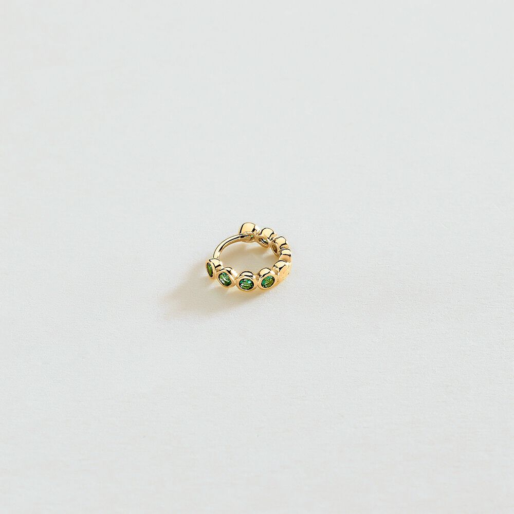 Piercing créole LEINA - Vert / Doré - Piercings  | Agatha