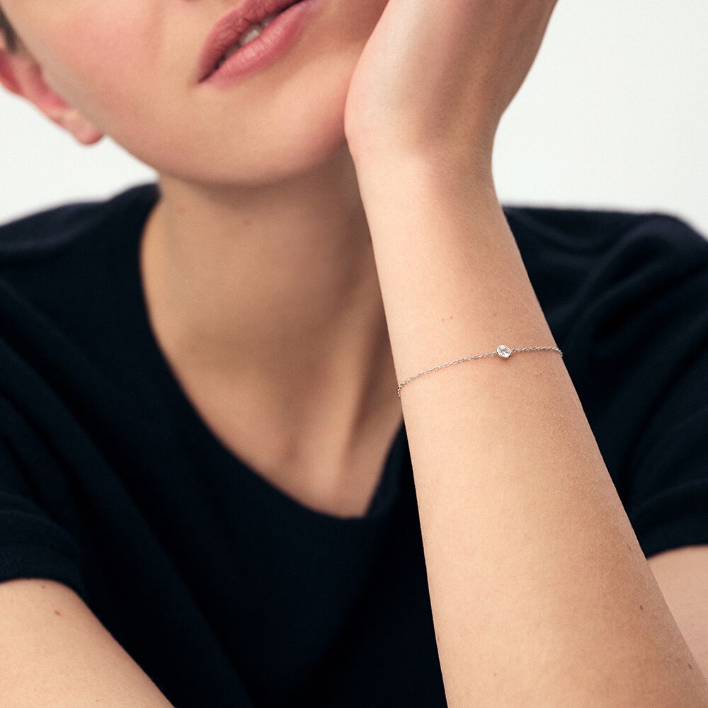 Bracelet souple BRILLANT - Cristal / Argent&eacute; - Bracelets fantaisie  | Agatha