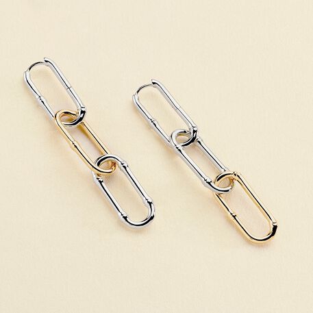 Créoles BAMBOO - Argenté / Doré - Boucles d'oreilles  | Agatha