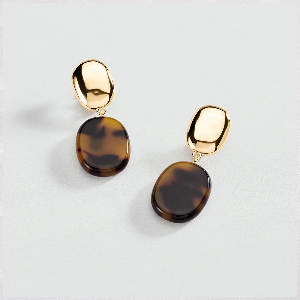 Boucles d'oreilles clips TURENNE - Ecaille / Doré - Boucles d'oreilles clips  | Agatha