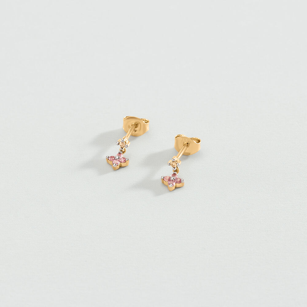Boucles d'oreilles puces BELOVED - Rose / Doré - Boucles d'oreilles puces  | Agatha