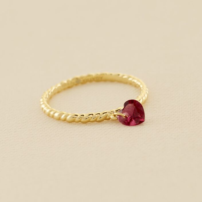 Bague fine BEGUIN - Rouge / Doré - Bagues  | Agatha